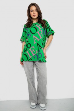 Футболка женская с принтом, цвет светло-зеленый, 244R4002-1