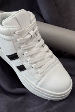 Кроссовки женские демисезонные, цвет бело-черный, 248RWA180