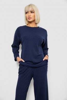 Костюм женский трикотажный в рубчик, цвет синий, 257R1321-1