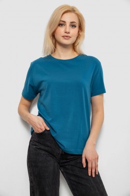 Футболка женская однотонная, цвет джинс, 244R802-5