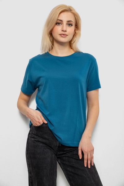 Футболка женская однотонная, цвет джинс, 244R802-5