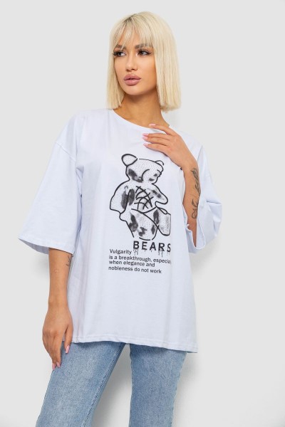 Футболка женская с принтом, цвет белый, 244R2029-5