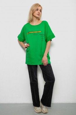 Футболка жіноча з принтом, колір зелений, 244R4020