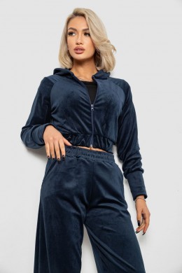 Спортивний костюм жіночий велюровий, колір синій, 257R4125