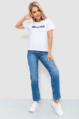 Футболка женская с принтом, цвет белый, 221R3004-1