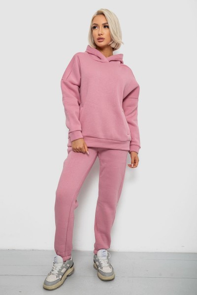Спортивный костюм женский на флисе, цвет пудровый, 247R2040