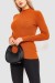 Водолазка женская в рубчик, цвет терракотовый, 204R9029 Водолазка женская в рубчик, цвет терракотовый, 204R9029