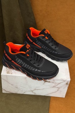 Кроссовки женские, цвет черно-оранжевый, 243RB892