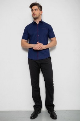 Рубашка мужская однотонная  -уценка, цвет синий, 214R7119-U-2