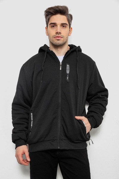 Кофта мужская на молнии, цвет черный, 244R2652