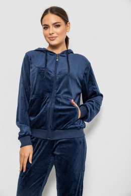 Спортивний костюм жіночий велюровий, колір синій, 244R9135