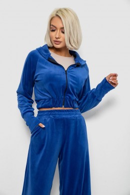 Спортивный костюм женский велюровый, цвет электрик, 257R4125