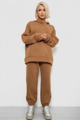 Спортивный костюм женский на флисе, цвет коричневый, 247R2016