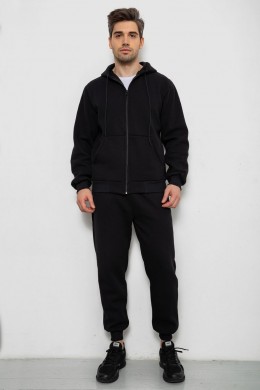 Спортивный костюм мужской из турецкой трехнити на флисе., цвет черный, 238R165