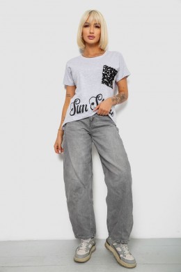 Футболка женская с принтом, цвет серый, 244R2057