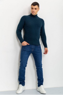 Свитер-гольф мужской, цвет джинс, 161R892