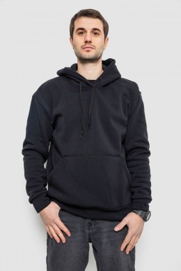 Худи мужской на флисе однотонный, цвет чернильный, 241R2650