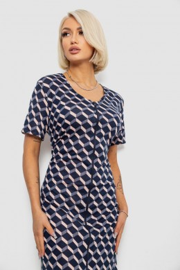 Халат женский на молнии с принтом, цвет синий, 257R1030-9