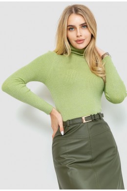 Гольф женский трикотажный в рубчик, цвет фисташковый, 204R057