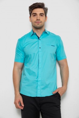 Рубашка мужская однотонная  -уценка, цвет бирюзовый, 214R7118-U-2