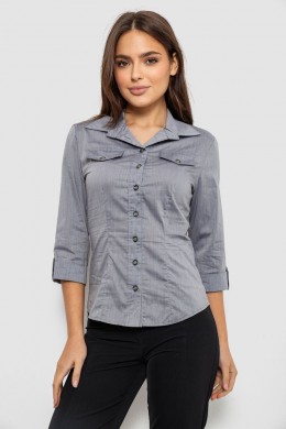 Сорочка жіноча однотонна, колір сірий, 230R068-6