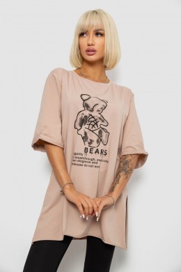 Футболка жіноча з принтом, колір бежевий, 244R2018