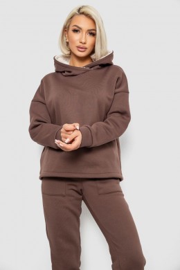 Спортивный костюм женский на флисе, цвет коричневый, 257R88