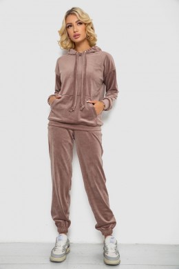 Спортивний костюм жіночий велюровий, колір темно-бежевий, 241R1530-5