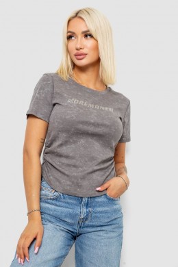 Футболка женская с принтом, цвет серый, 221R3307