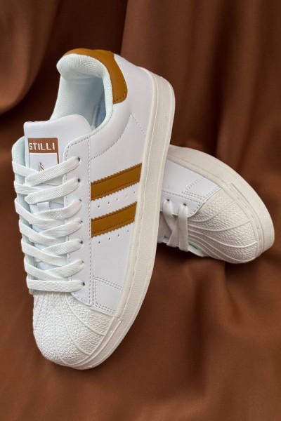 Кроссовки женские демисезонные, цвет бело-коричневый, 248RHB640