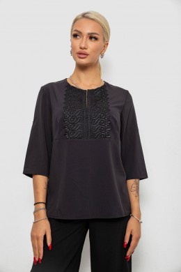 Блуза однотонная, цвет черный, 230R71-1