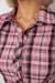 Сорочка жіноча в клітку повсякденна, колір рожевий, 230R062 Сорочка жіноча в клітку повсякденна, колір рожевий, 230R062