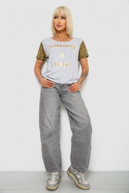 Футболка женская с принтом, цвет серый, 244R2047
