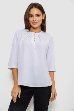 Блуза однотонная, цвет белый, 230R112-10