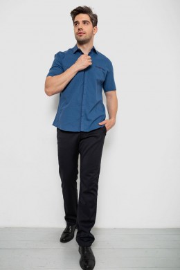 Рубашка мужская с принтом  -уценка, цвет синий, 214R7020-U