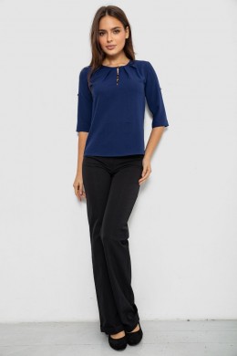 Блуза однотонная, цвет синий, 230R1121-8