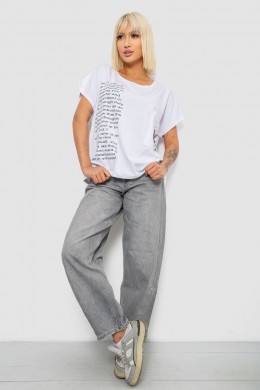 Футболка женская с принтом, цвет белый, 244R2039