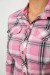 Рубашка женская в клетку  -уценка, цвет розовый, 230R064-1-U-1