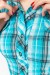 Рубашка женская в клетку, цвет голубой, 230R063 Рубашка женская в клетку, цвет голубой, 230R063
