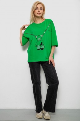 Футболка жіноча з принтом, колір зелений, 244R2016