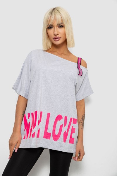 Футболка женская с принтом, цвет серый, 244R2158
