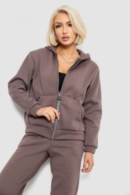 Спортивный костюм женский на флисе, цвет коричневый, 257R86