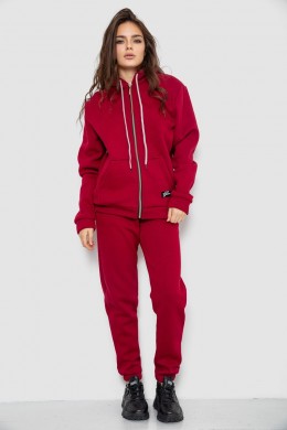 Спортивний костюм жіночий на флісі, колір бордовий, 244R1555