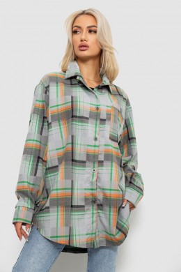 Рубашка женская в клетку, цвет серо-оранжевый, 257R505