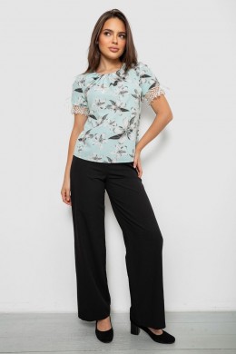 Блуза з квітковим принтом, колір м'ятний, 230R62