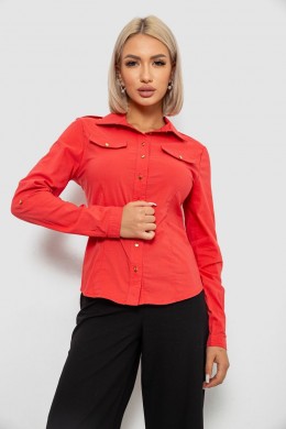 Сорочка жіноча однотонна, колір кораловий, 230R211