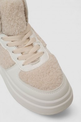 Кроссовки женские зимние на меху хайтопы, цвет белый, 248RLM20