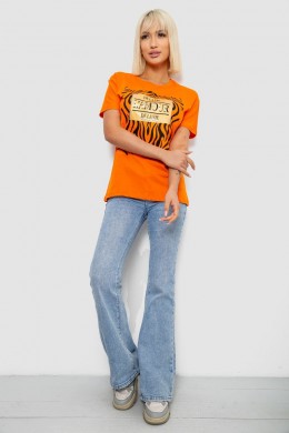 Футболка женская с принтом, цвет оранжевый, 244R2805