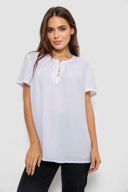 Блуза однотонная, цвет белый, 230R112-15