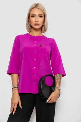 Блуза классическая с принтом, цвет фуксия, 230R191-1